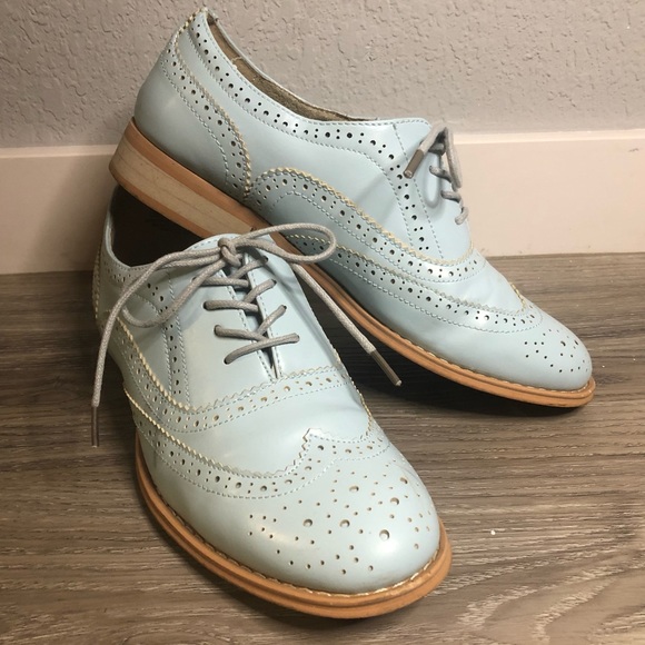 light blue oxford shoes